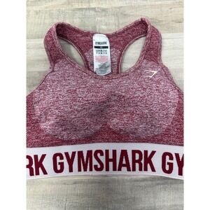 GYMSHARK Sports Bra Size XSmall Flex‎ Racer Back Seamless Padded Heathered Red